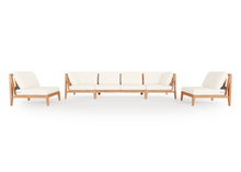 Teak Outdoor Sofa with Armless Chairs - 6 Seat
