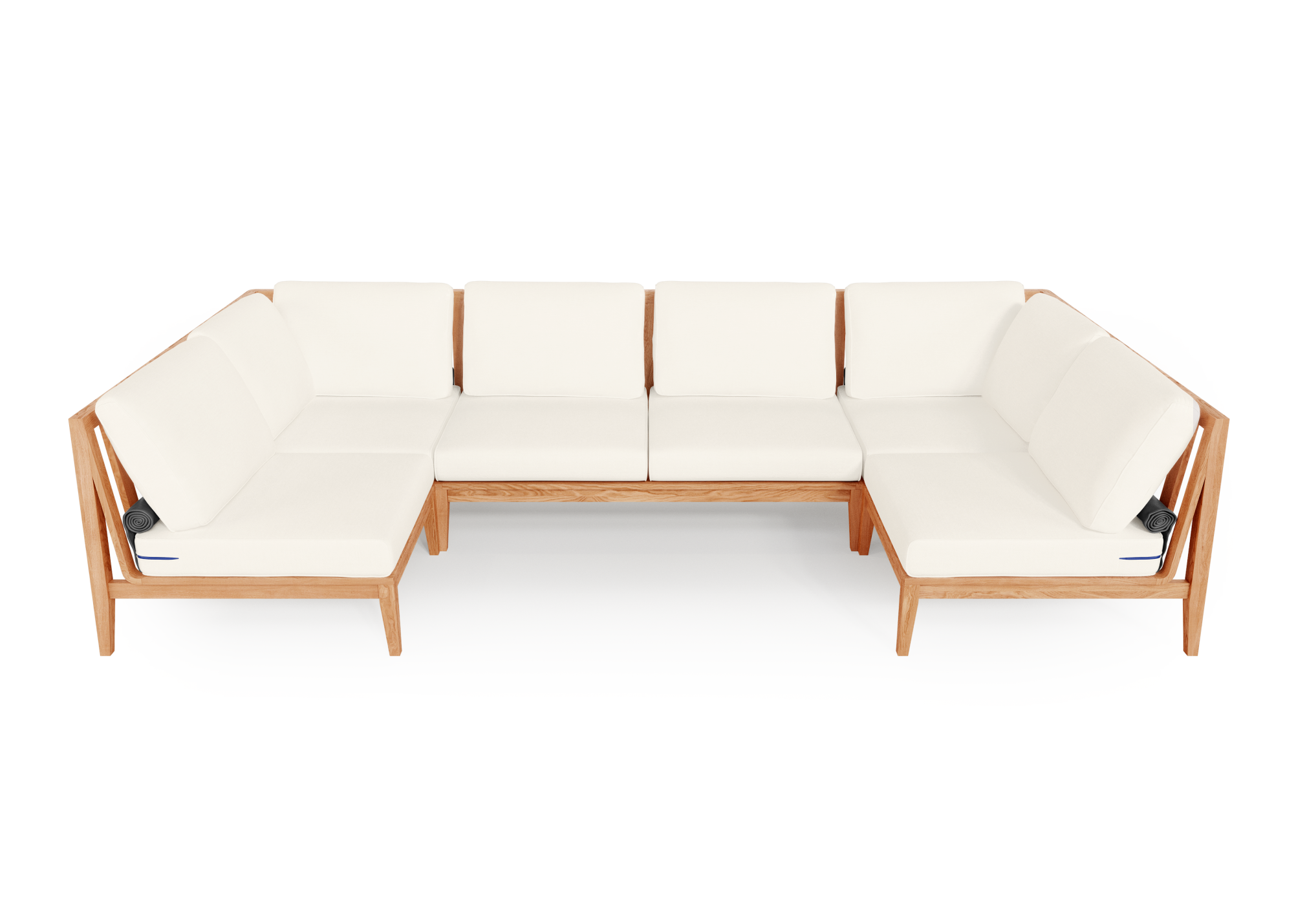 Teak Outdoor U Sectional - 6 Seat
