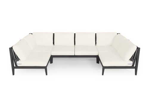 Charcoal Aluminum Outdoor U Sectional - 6 Seat