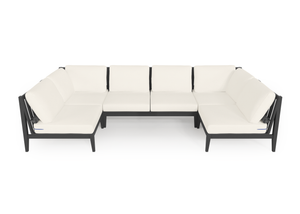 Charcoal Aluminum Outdoor U Sectional - 6 Seat