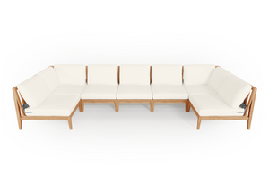 Teak Outdoor U Sectional - 7 Seat