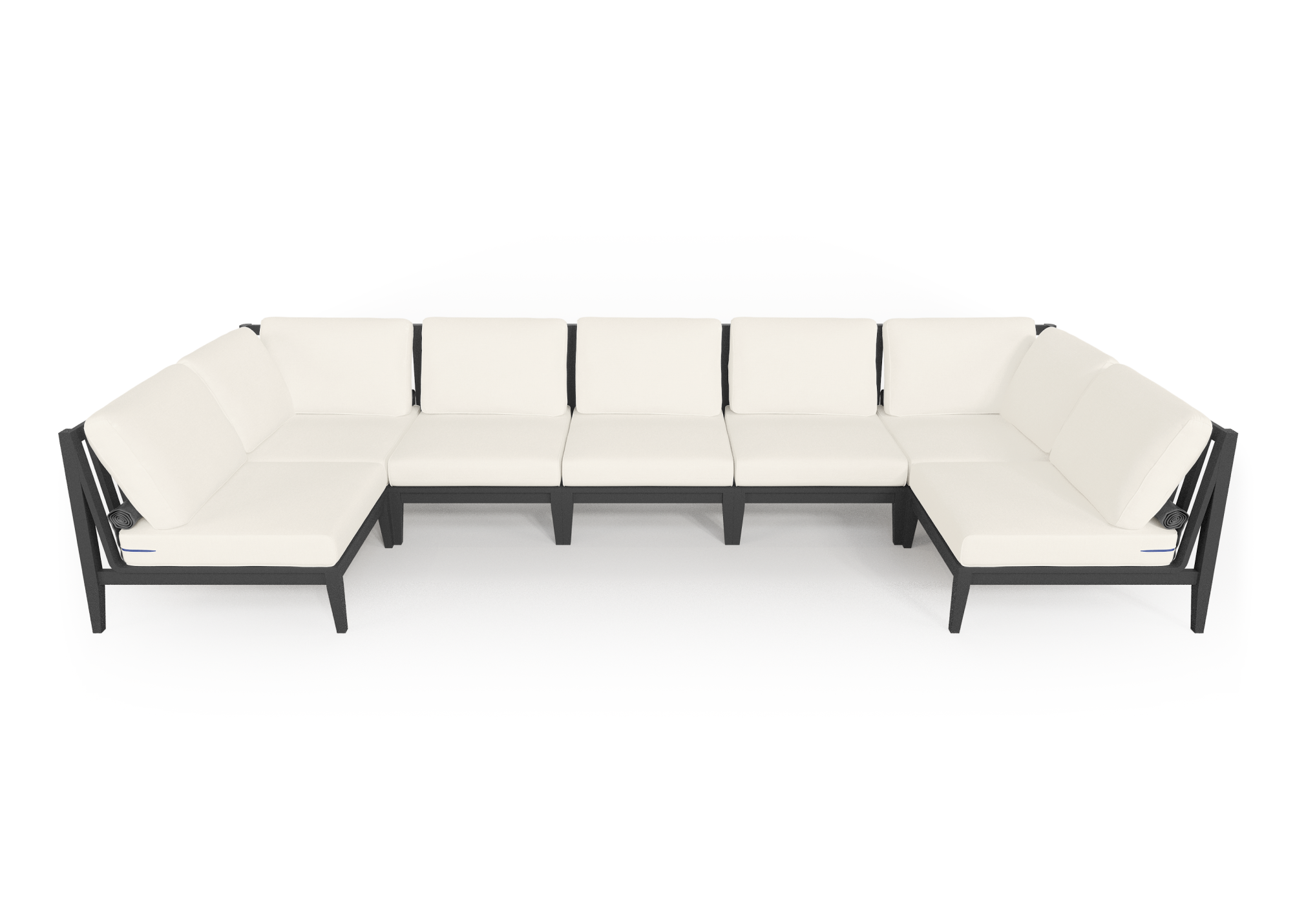 Charcoal Aluminum Outdoor U Sectional - 7 Seat