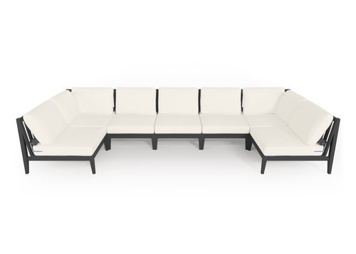 Charcoal Aluminum Outdoor U Sectional - 7 Seat