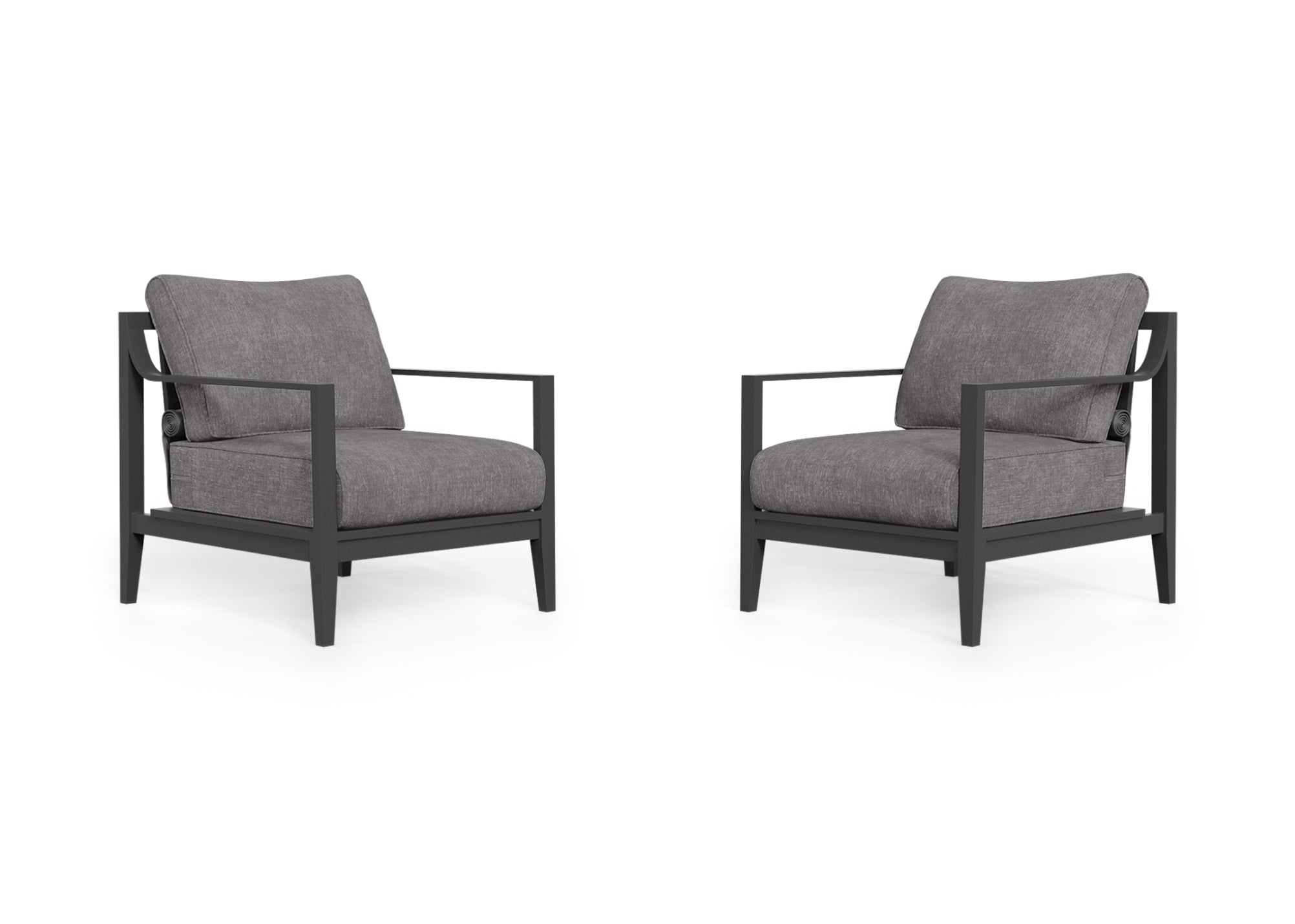 Charcoal Aluminum Outdoor Armchair Conversation Set