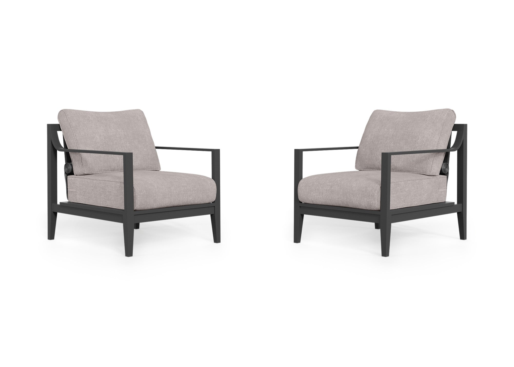 Charcoal Aluminum Outdoor Armchair Conversation Set