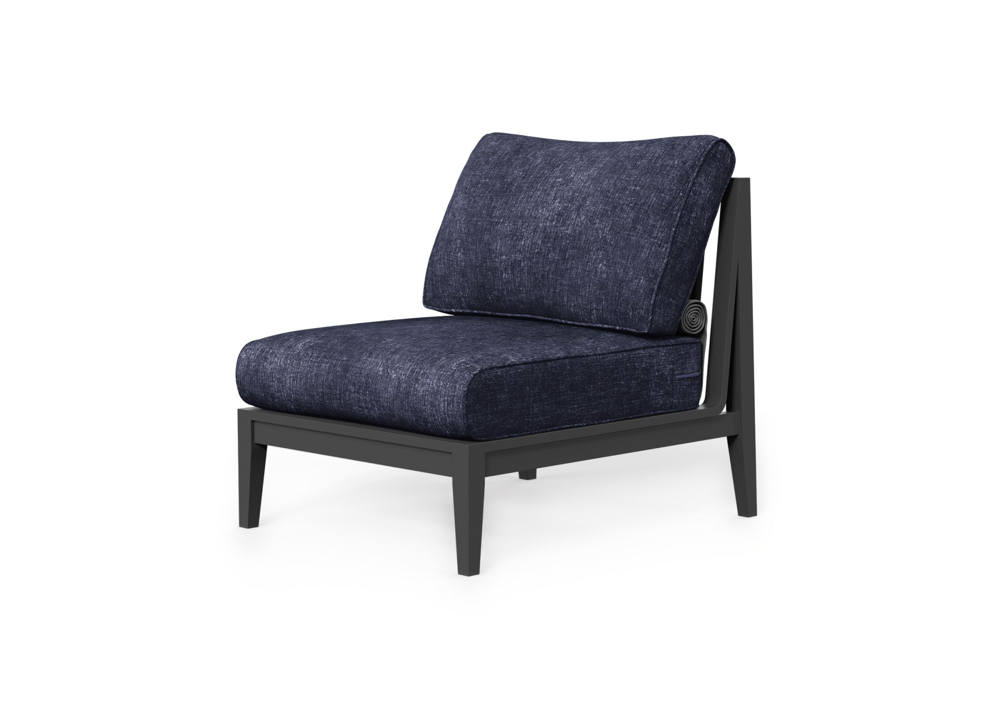 Charcoal Aluminum Outdoor Armless Chair