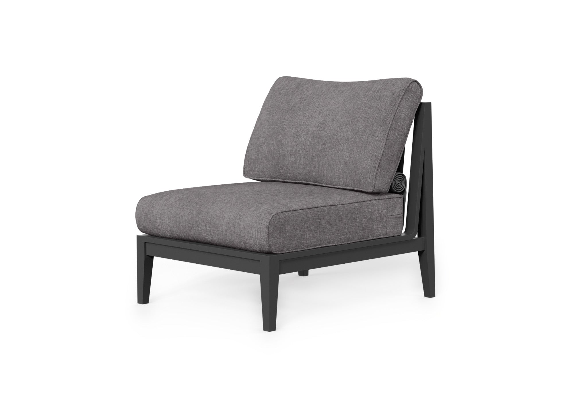 Charcoal Aluminum Outdoor Armless Chair