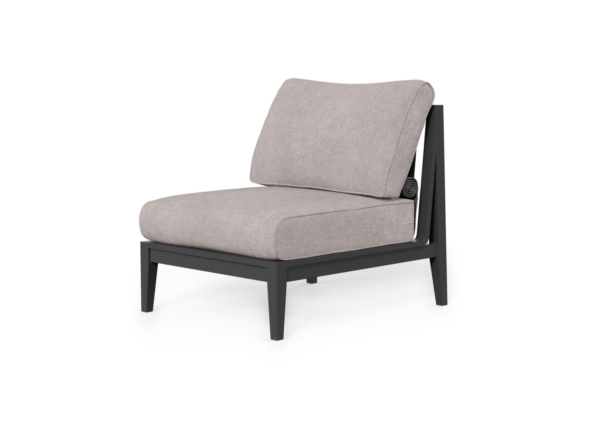 Charcoal Aluminum Outdoor Armless Chair