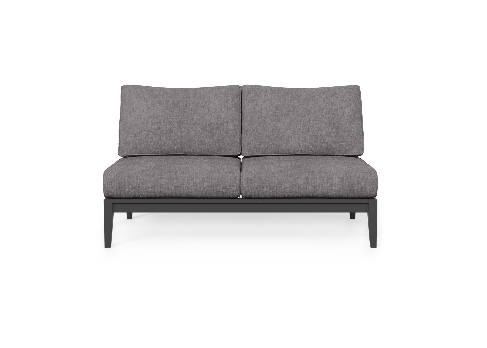 Charcoal Aluminum Outdoor Armless Loveseat