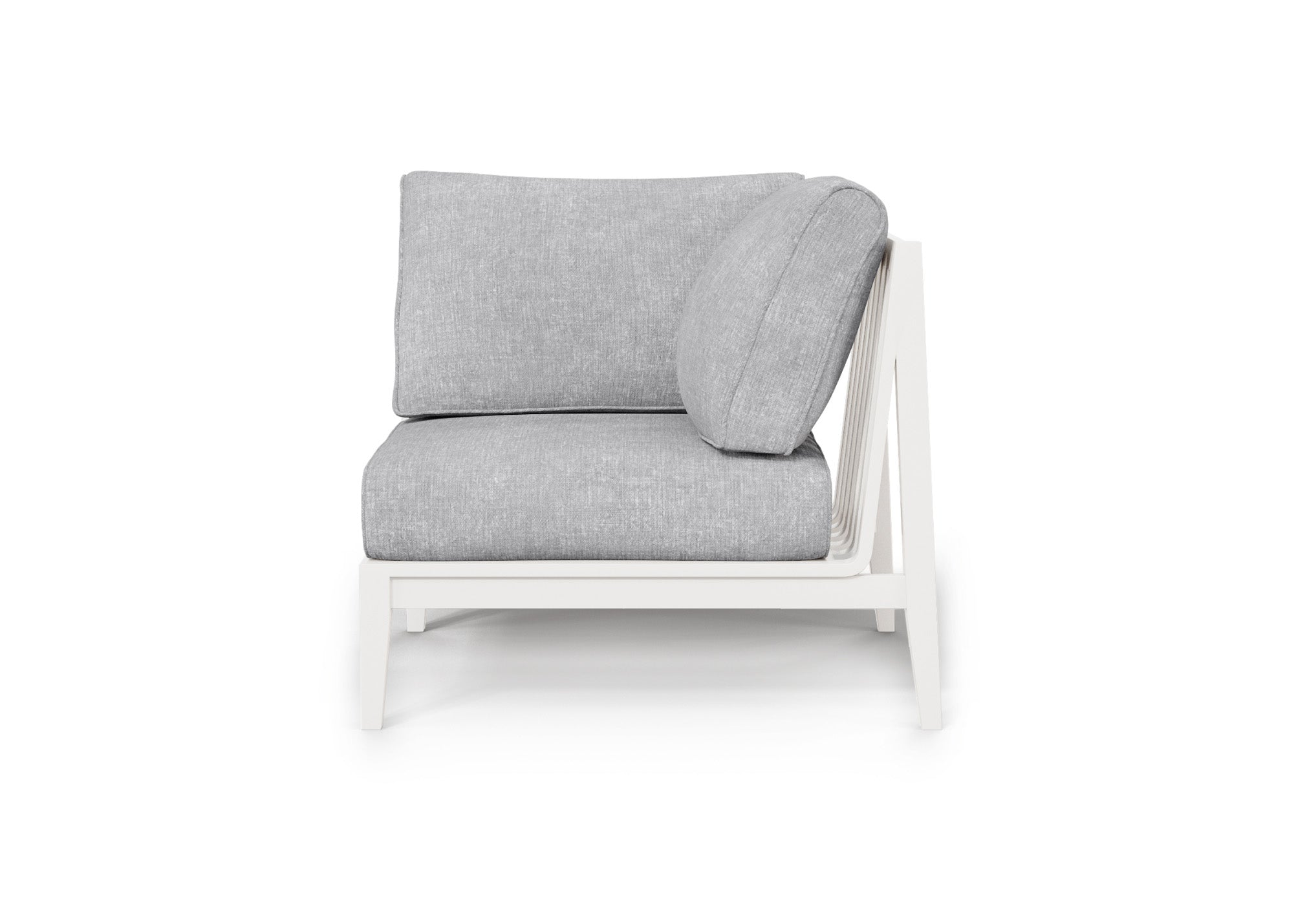 White Aluminum Outdoor Corner Chair - Left