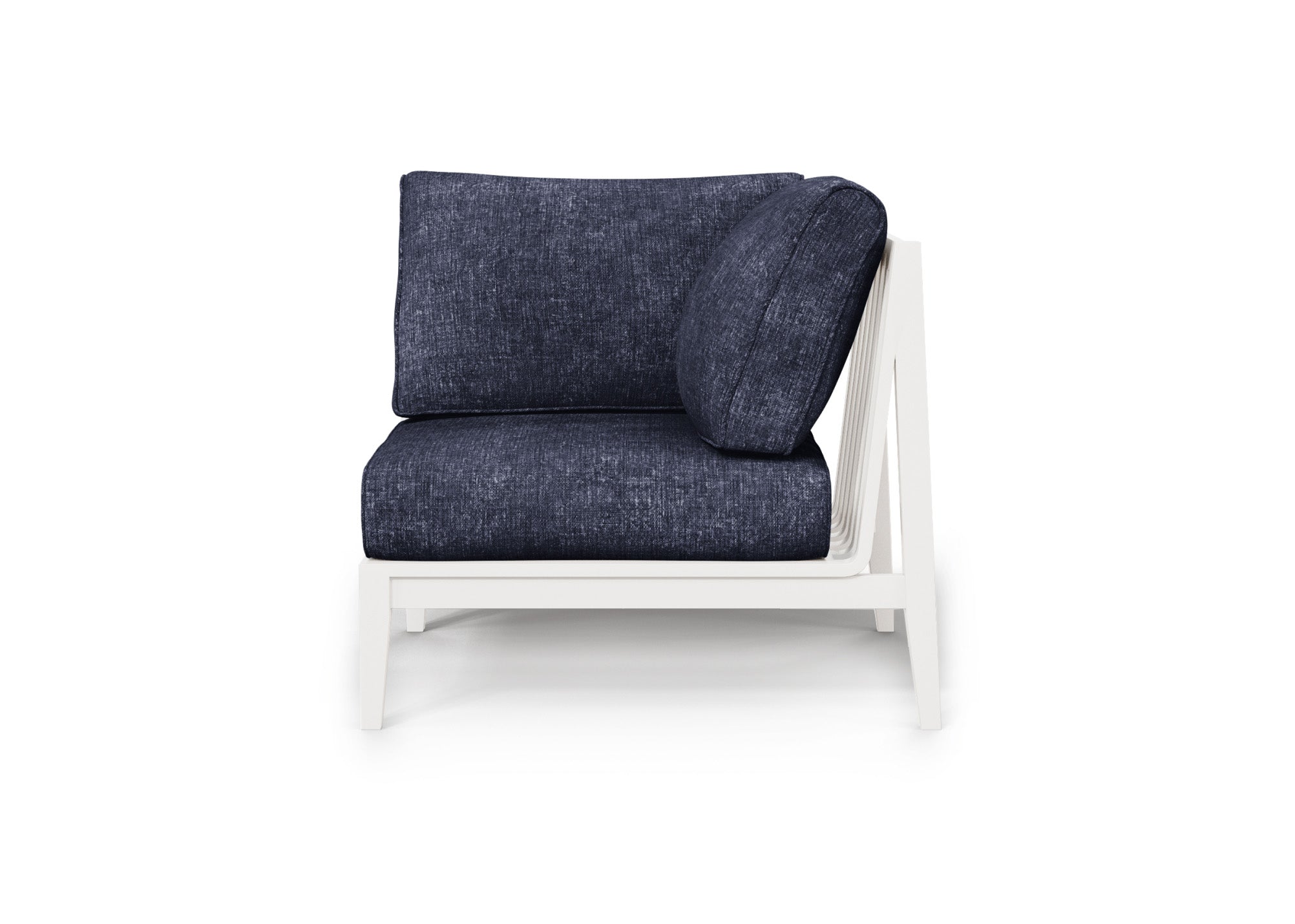 White Aluminum Outdoor Corner Chair - Left