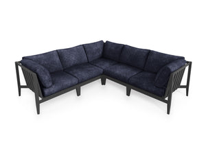 Charcoal Aluminum Outdoor Corner Sectional - 5 Seat