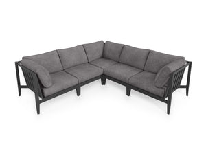Charcoal Aluminum Outdoor Corner Sectional - 5 Seat