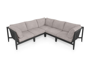 Charcoal Aluminum Outdoor Corner Sectional - 5 Seat