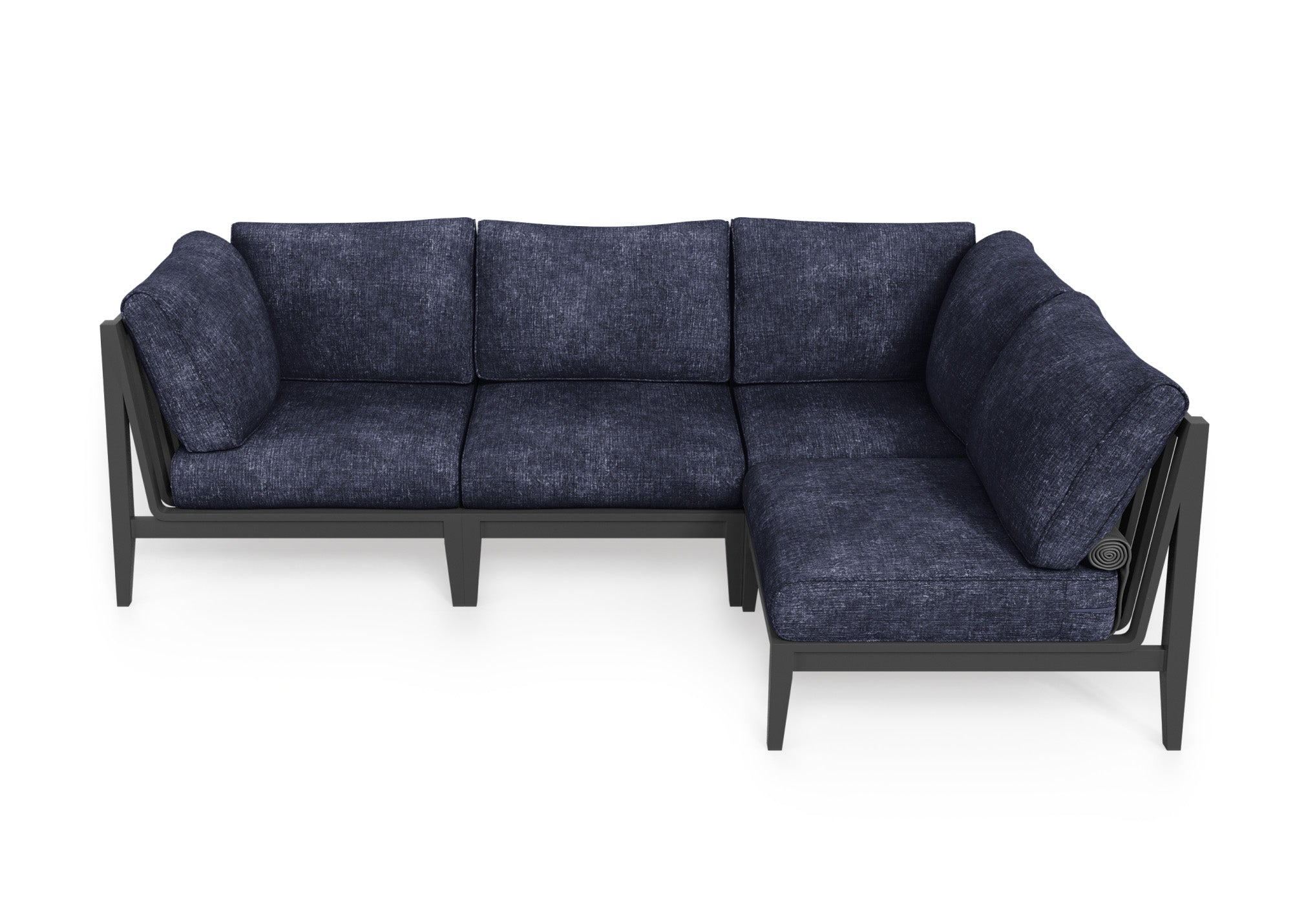 Charcoal Aluminum Outdoor L Sectional - 4 Seat