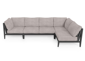 Charcoal Aluminum Outdoor L Sectional - 5 Seat