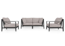 Charcoal Aluminum Outdoor Loveseat with Armchairs - 4 Seat