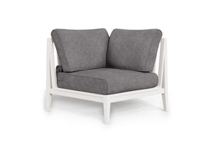 White Aluminum Outdoor Sectional Chair - Left