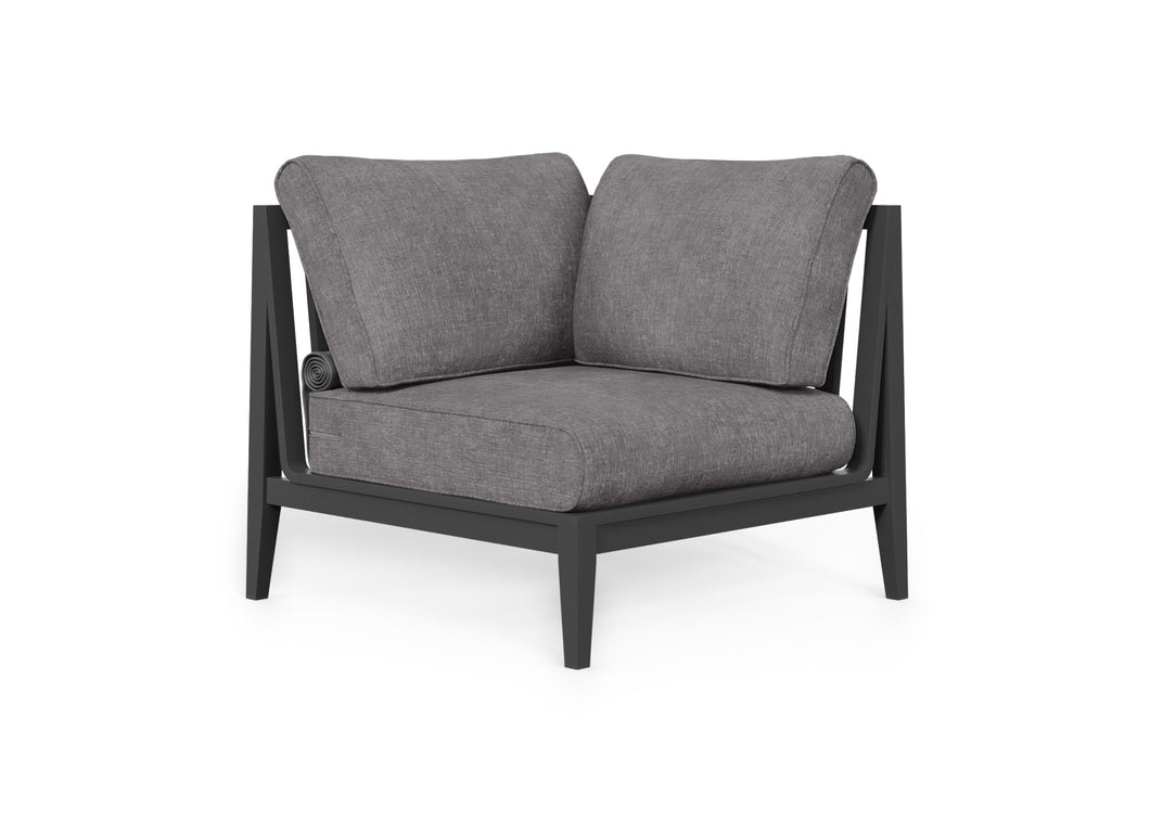 Charcoal Aluminum Outdoor Sectional Chair - Left