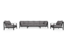 Charcoal Aluminum Outdoor Sofa with Armchairs - 6 Seat