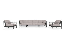 Charcoal Aluminum Outdoor Sofa with Armchairs - 6 Seat