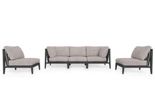 Charcoal Aluminum Outdoor Sofa with Armless Chairs - 5 Seat