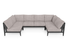 Charcoal Aluminum Outdoor U Sectional - 6 Seat