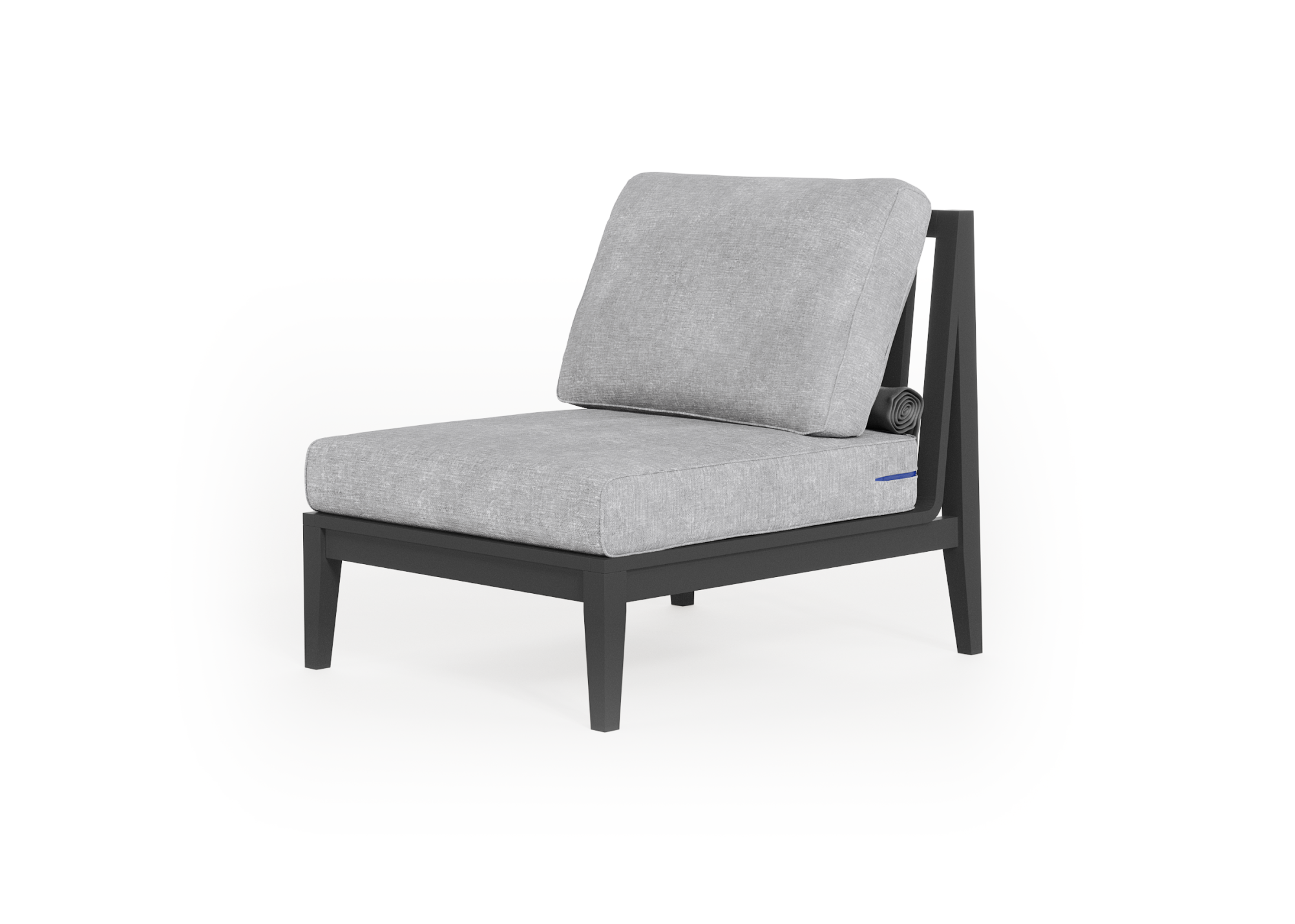 Charcoal Aluminum Outdoor Armless Chair
