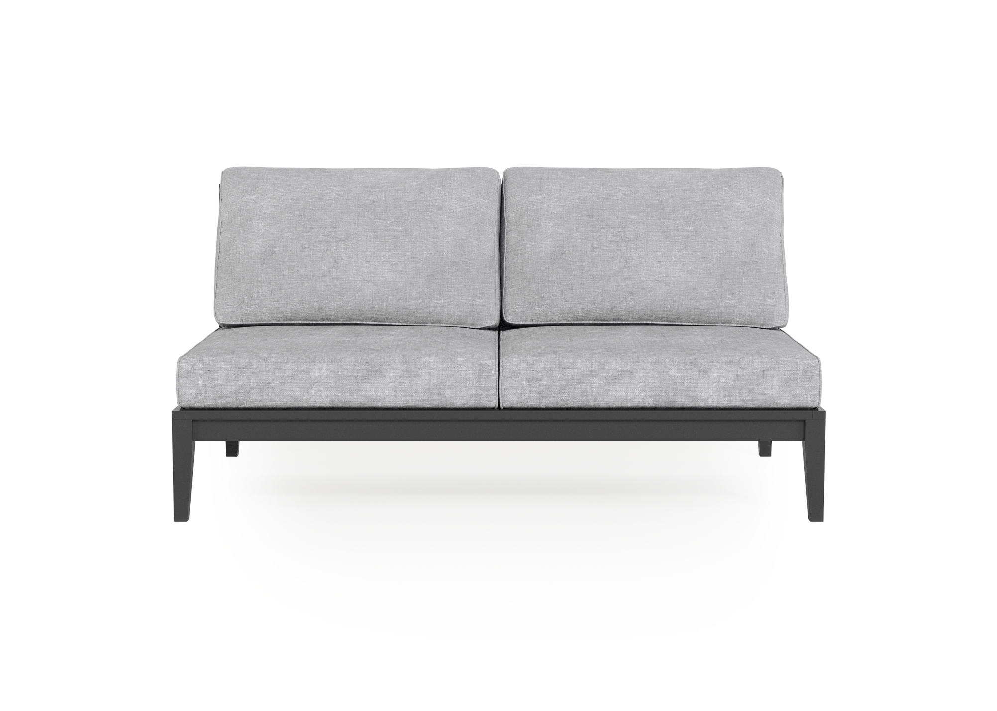 Charcoal Aluminum Outdoor Armless Loveseat