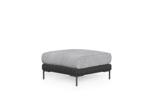 Black Wicker Outdoor Ottoman