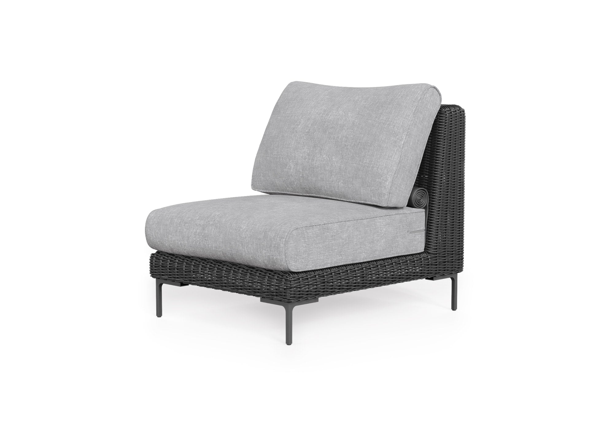 Black Wicker Outdoor Armless Chair