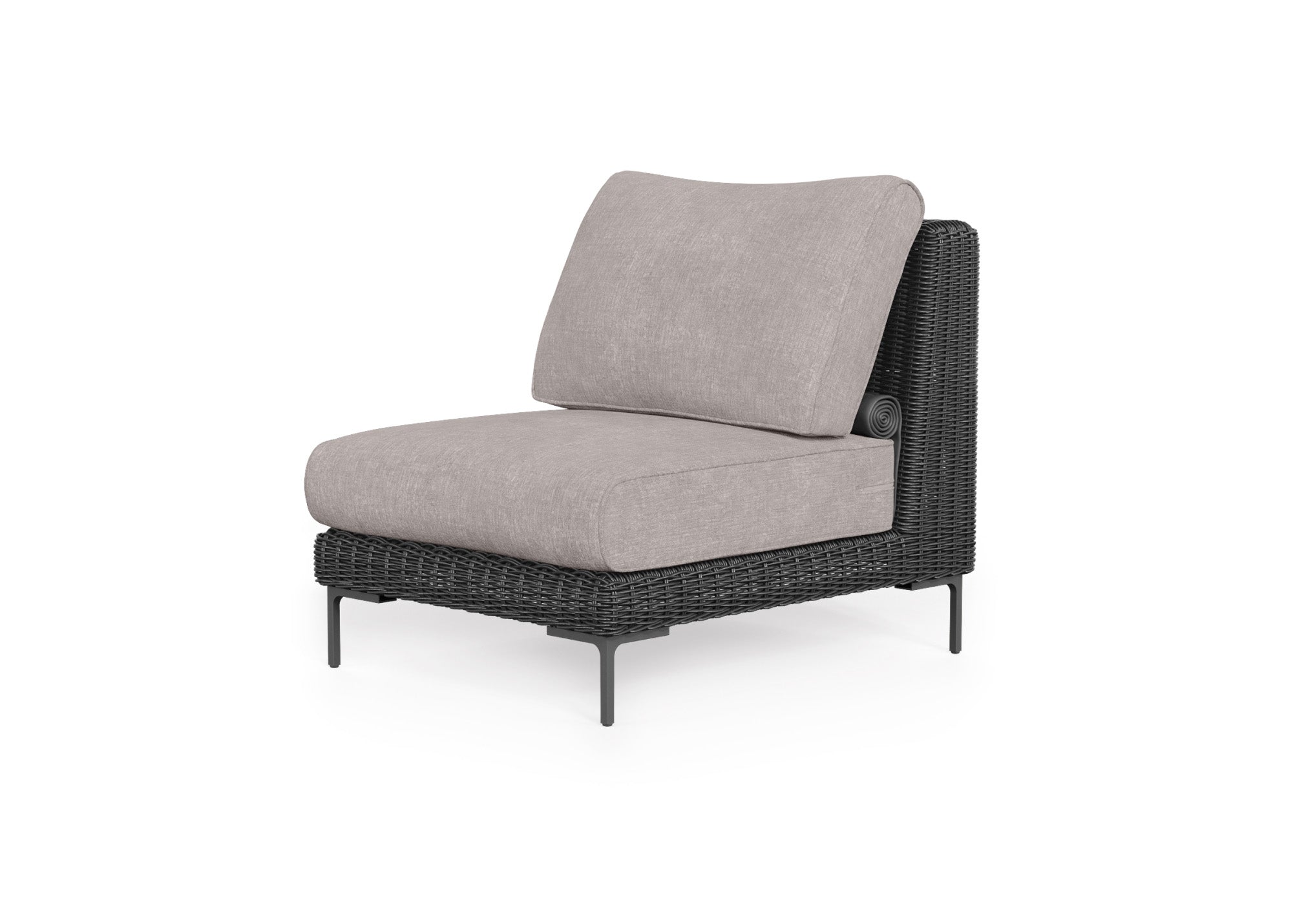Black Wicker Outdoor Armless Chair