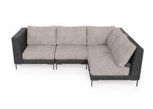 Black Wicker Outdoor L Sectional - 4 Seat