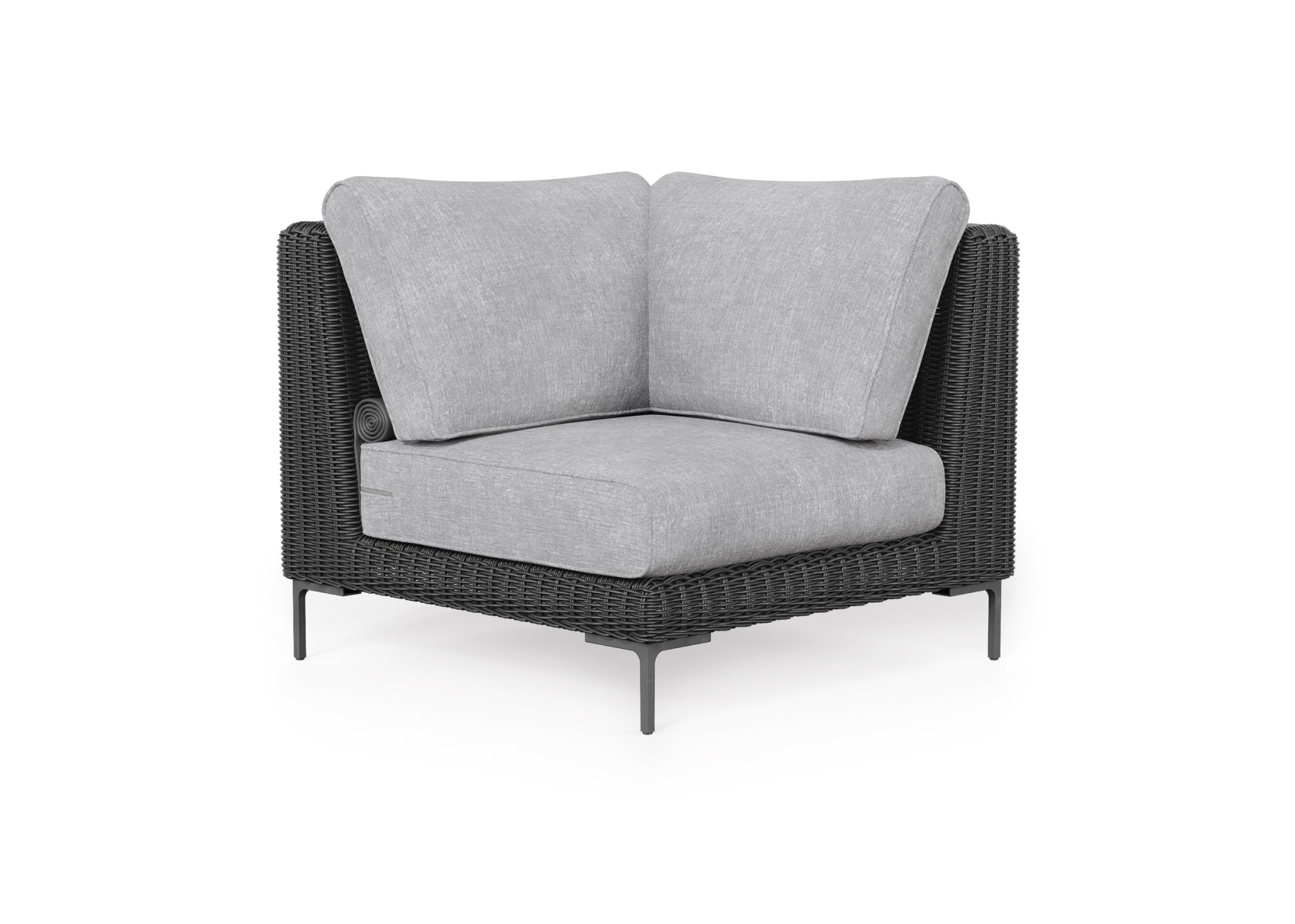 Black Wicker Outdoor Sectional Chair