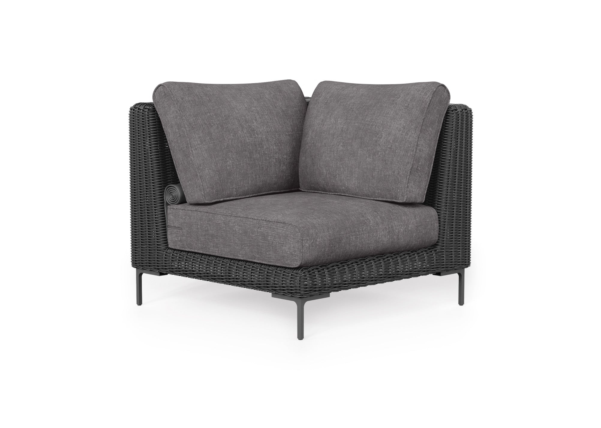 Black Wicker Outdoor Sectional Chair