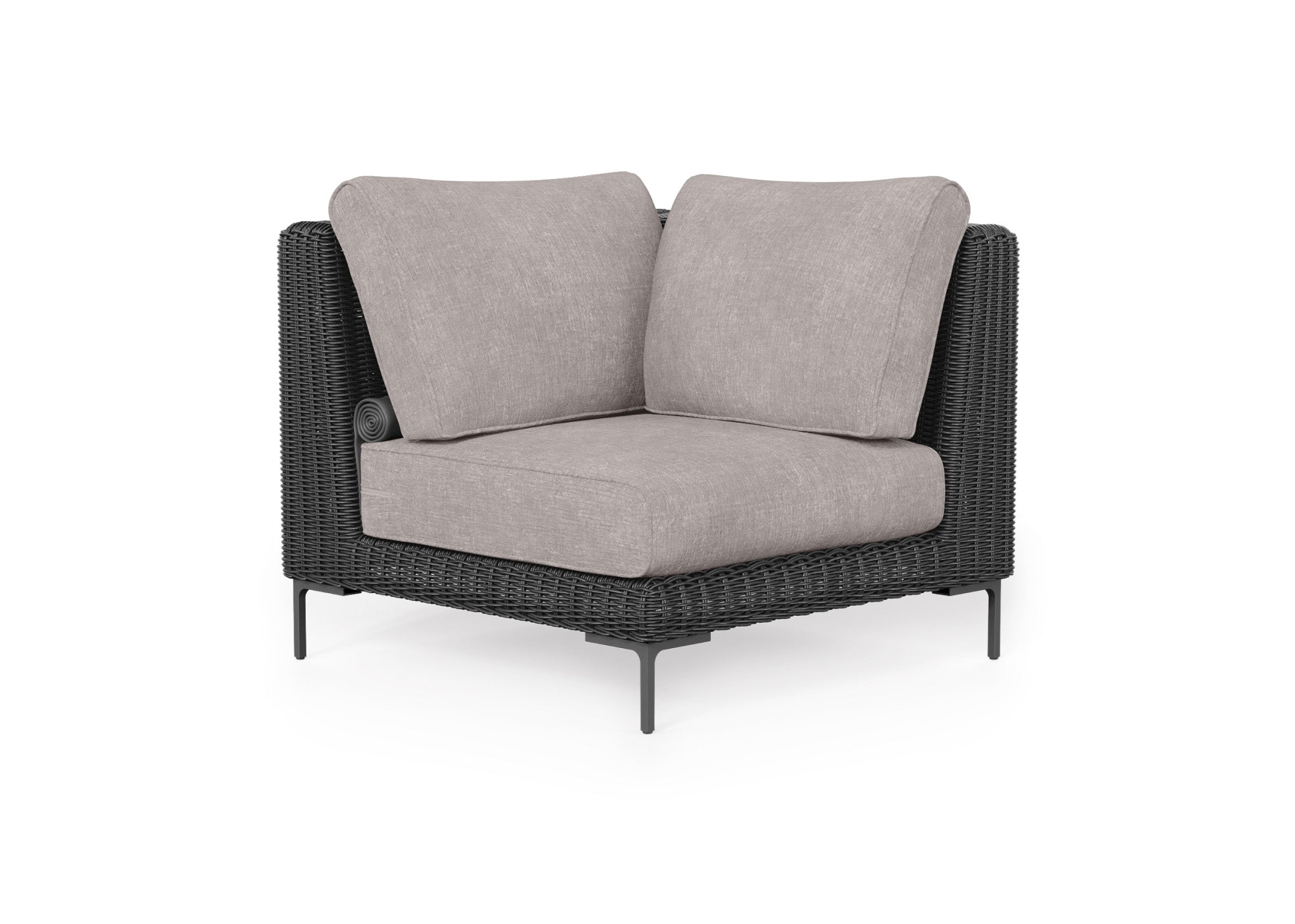 Black Wicker Outdoor Sectional Chair