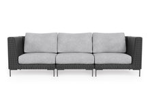 Black Wicker Outdoor Sofa - 3 Seat