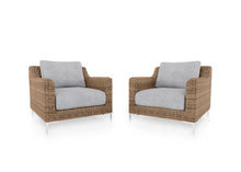 Brown Wicker Outdoor Armchair Conversation Set