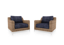 Brown Wicker Outdoor Armchair Conversation Set