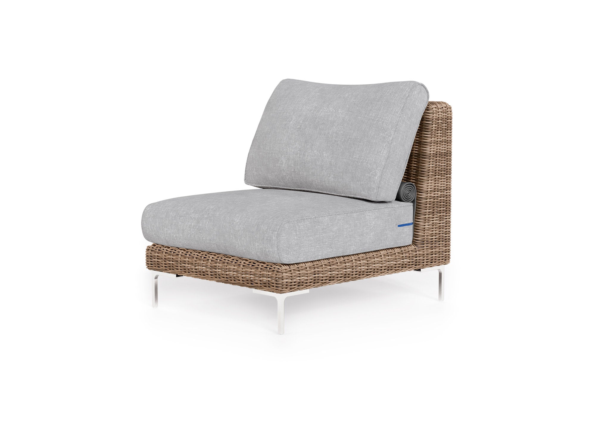 Brown Wicker Outdoor Armless Chair