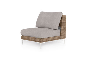 Brown Wicker Outdoor Armless Chair