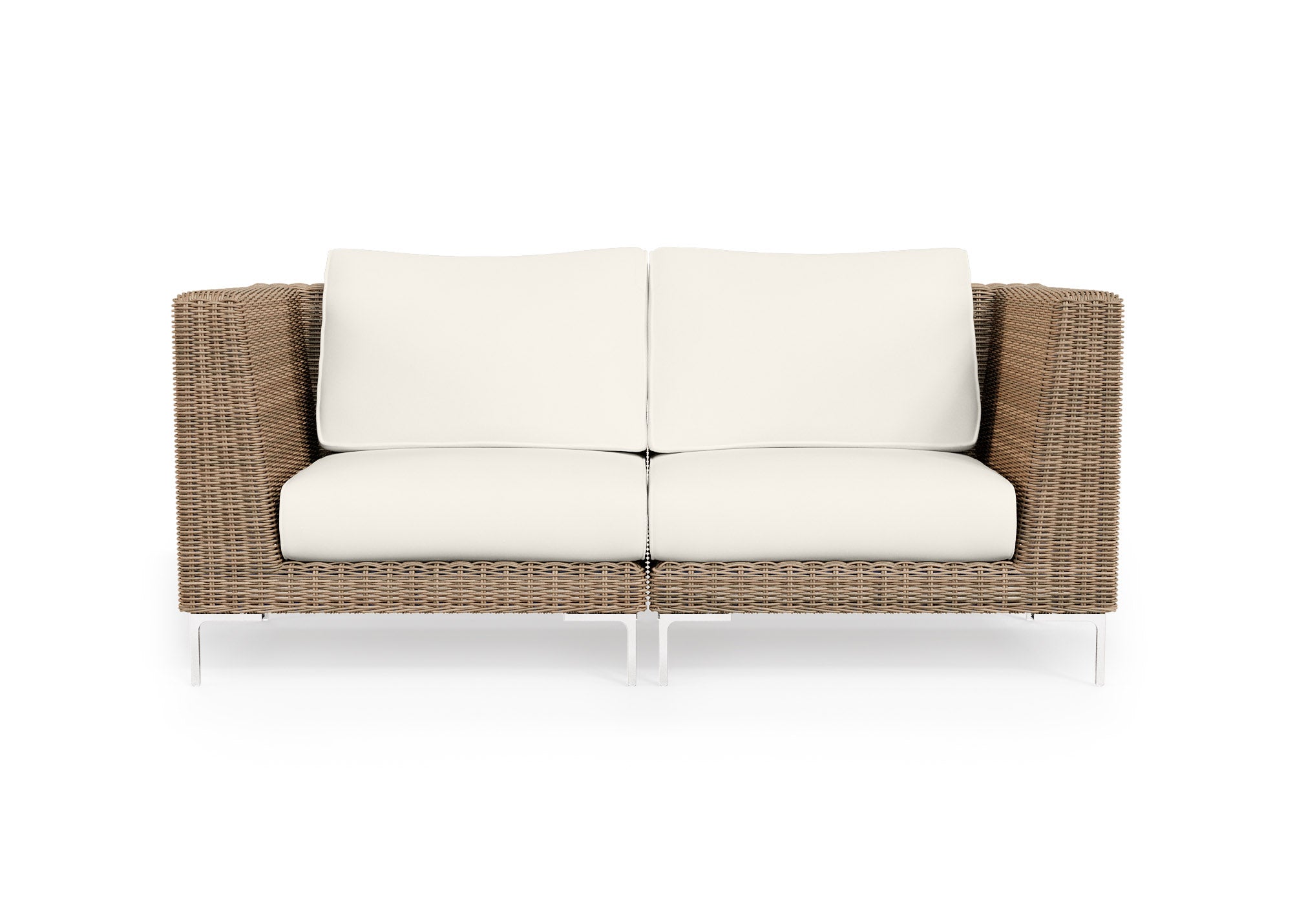 Brown Wicker Outdoor Loveseat