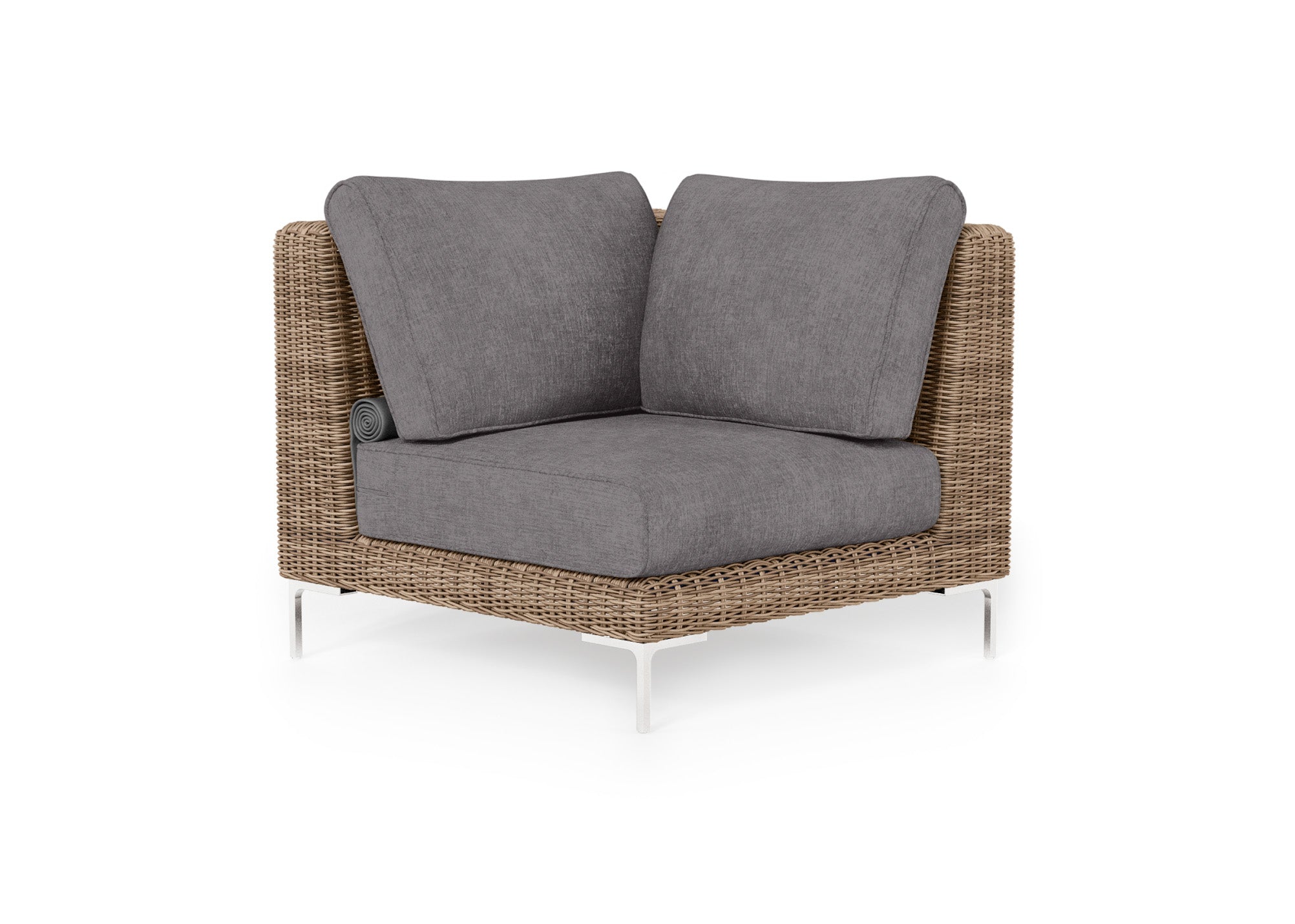 Brown Wicker Outdoor Sectional Chair