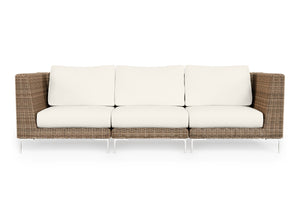 Brown Wicker Outdoor Sofa - 3 Seat
