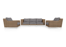 Brown Wicker Outdoor Sofa with Armchairs - 5 Seat