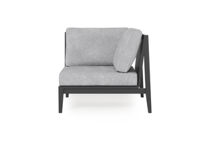 Charcoal Aluminum Outdoor Corner Chair - Left