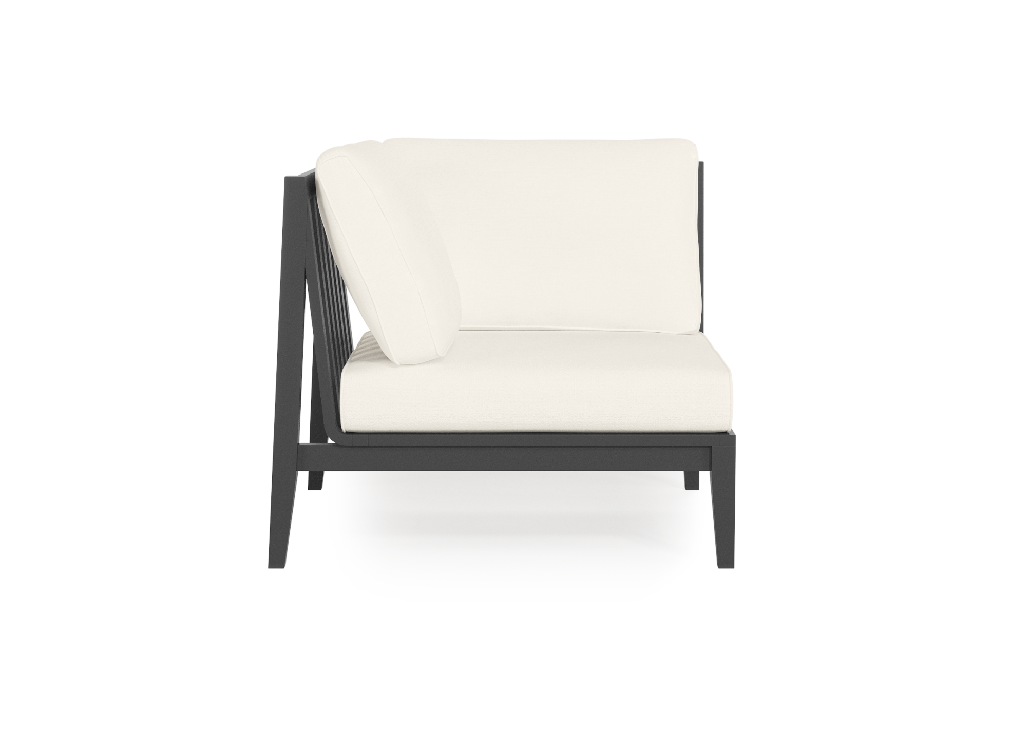 Charcoal Aluminum Outdoor Corner Chair - Right