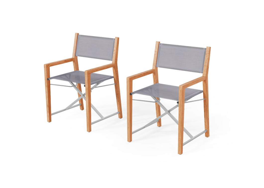 Teak Outdoor Dining Director’s Chair, Set of 2