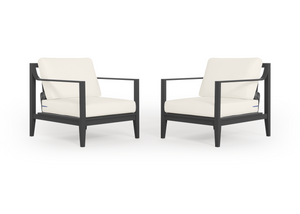 Charcoal Aluminum Outdoor Armchair Conversation Set