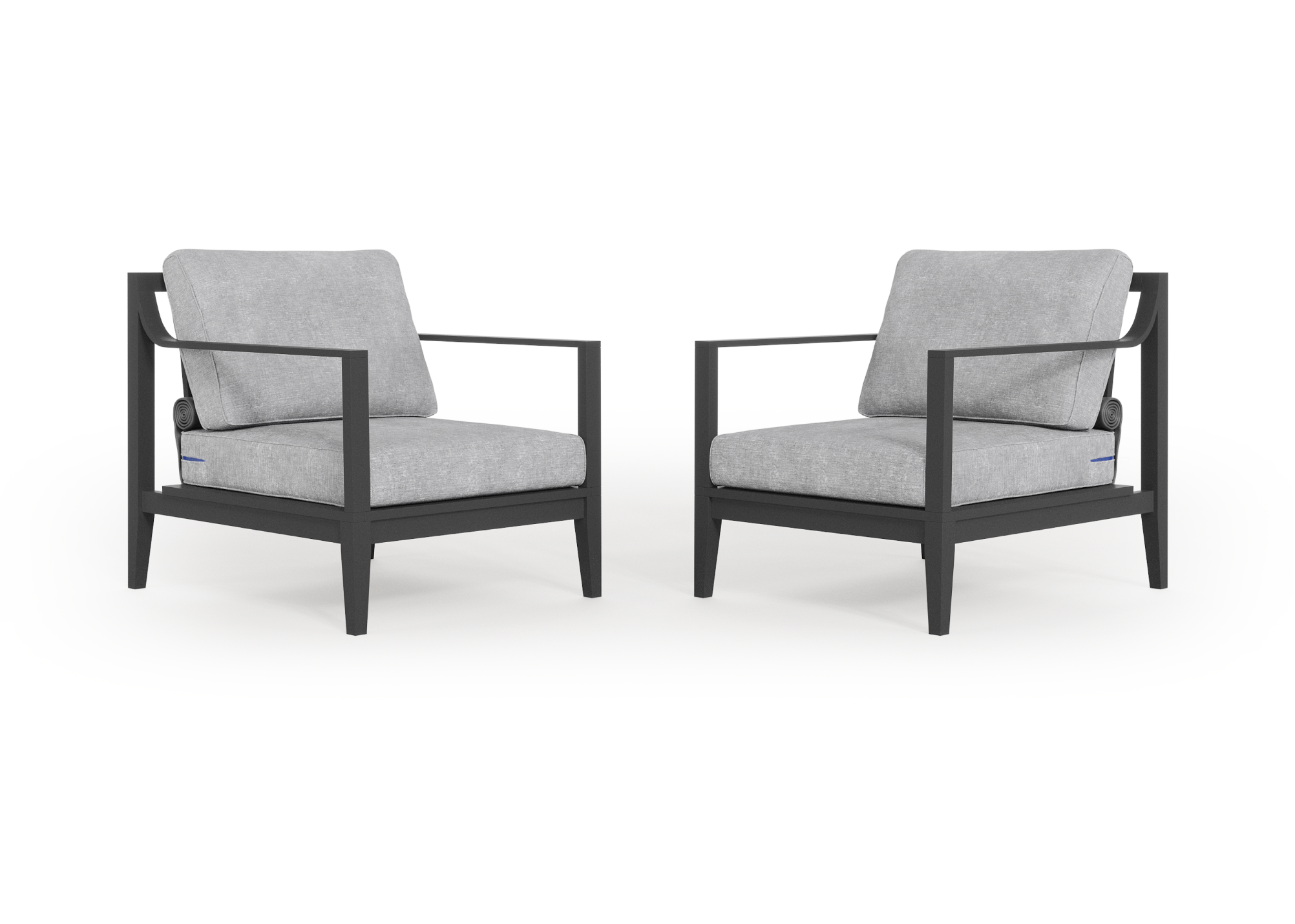 Charcoal Aluminum Outdoor Armchair Conversation Set